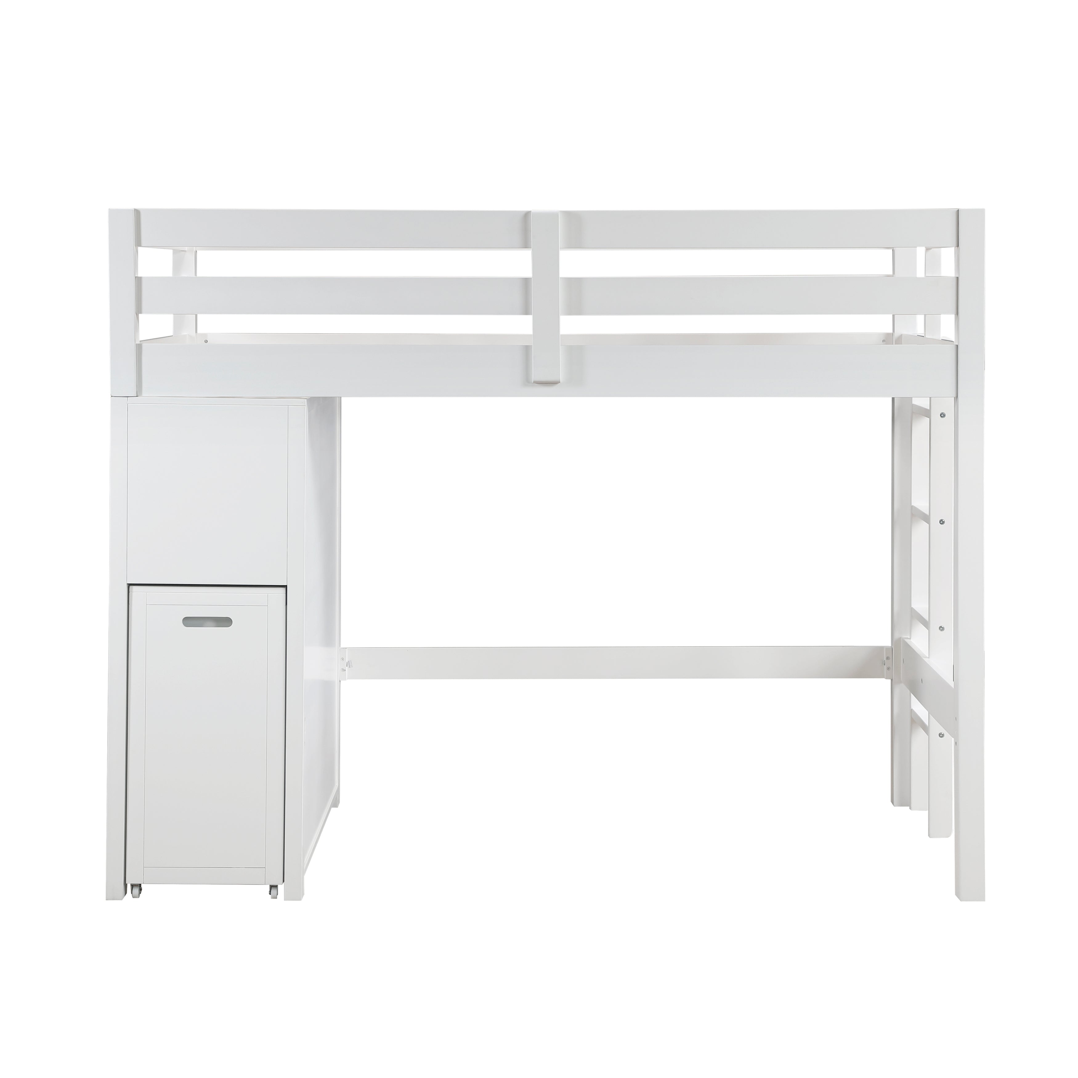 B2024WHLTF-1* (6) Twin/Full Loft Bunk Bed with Chest and Hidden Desk - B2024WHLTF-1*