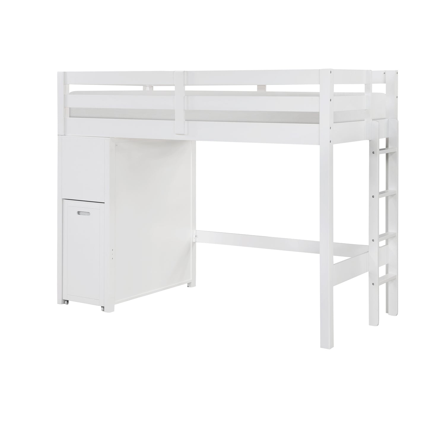 B2024WHLTF-1* (6) Twin/Full Loft Bunk Bed with Chest and Hidden Desk - B2024WHLTF-1*