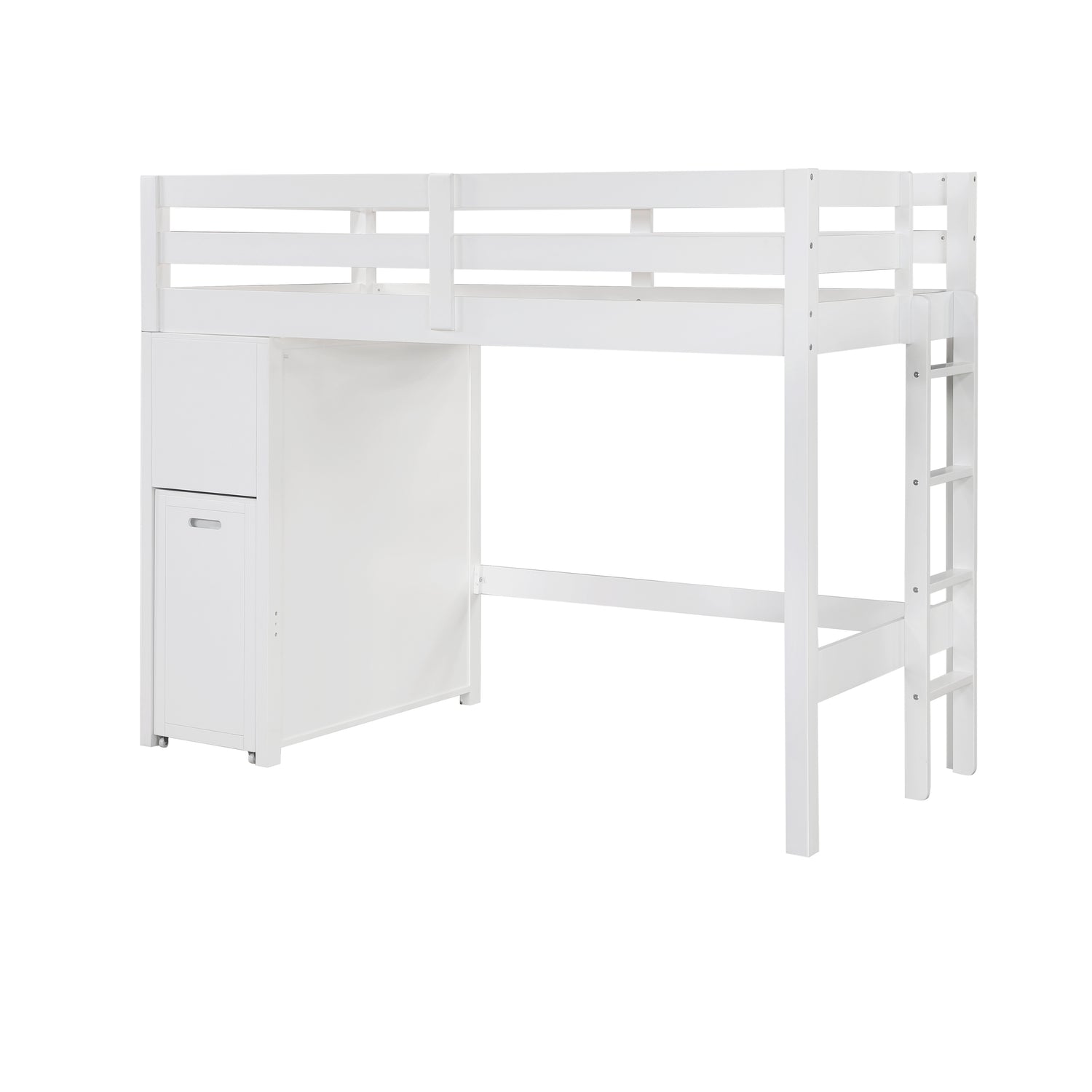 B2024WHLTF-1* (6) Twin/Full Loft Bunk Bed with Chest and Hidden Desk - B2024WHLTF-1*