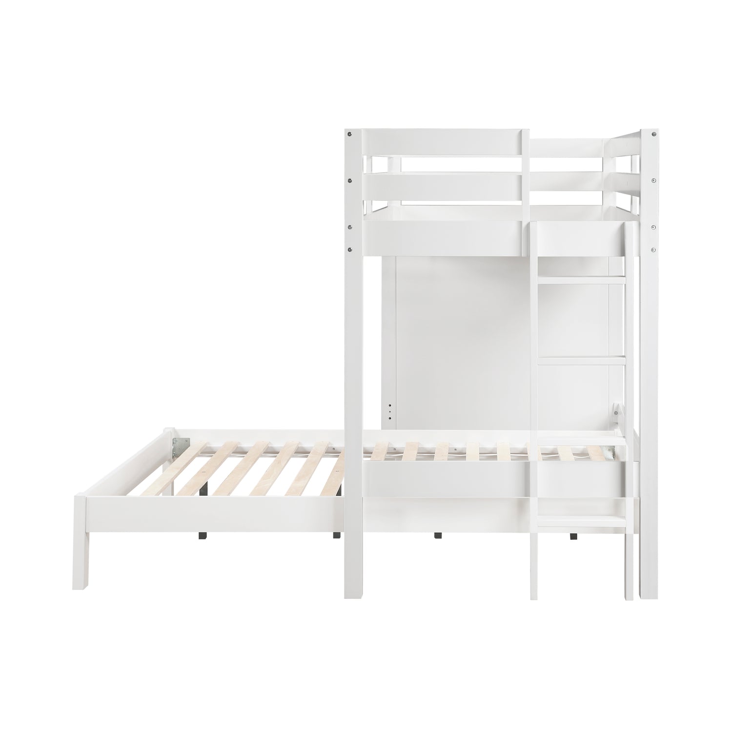 B2024WHLTF-1* (6) Twin/Full Loft Bunk Bed with Chest and Hidden Desk - B2024WHLTF-1*