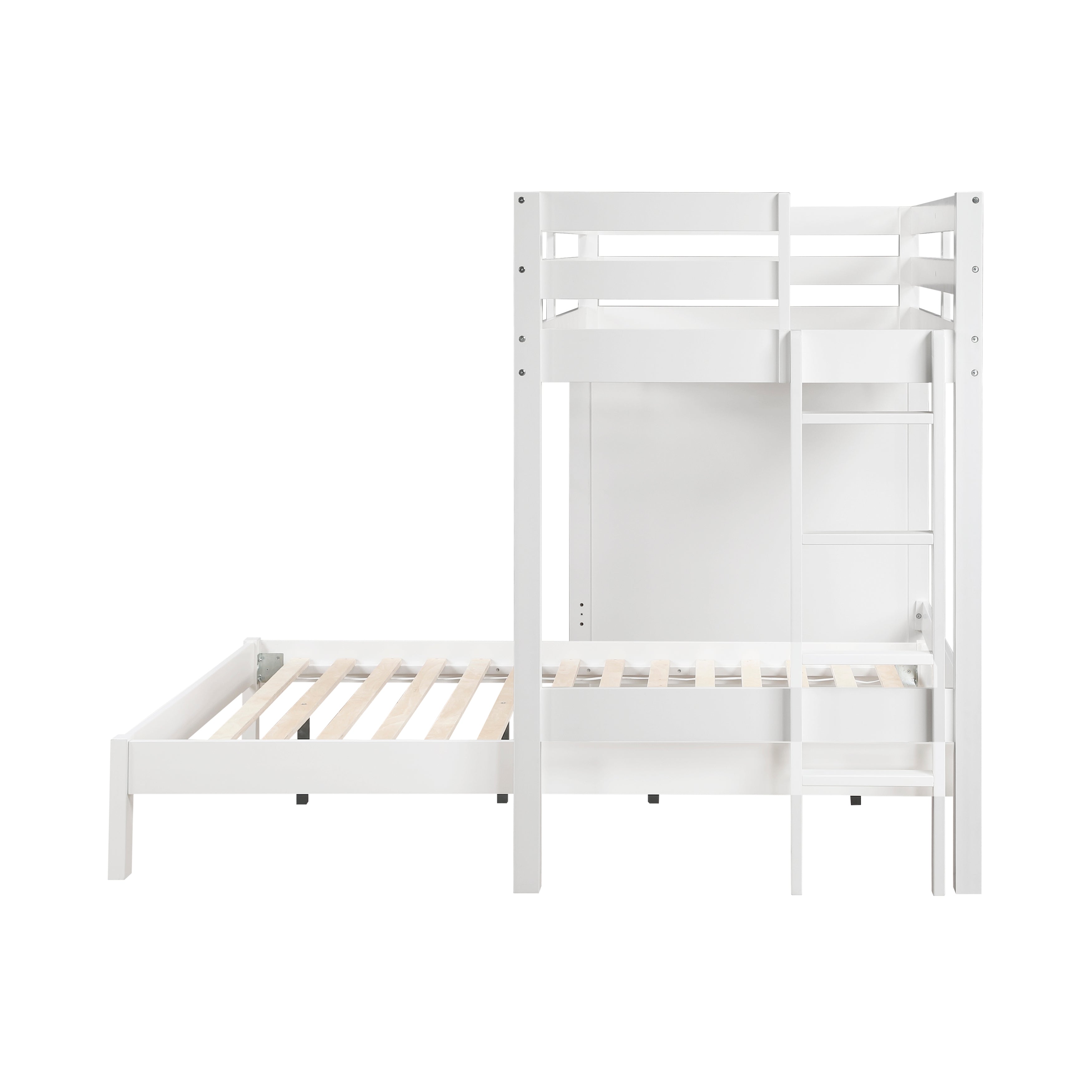 B2024WHLTF-1* (6) Twin/Full Loft Bunk Bed with Chest and Hidden Desk - B2024WHLTF-1*