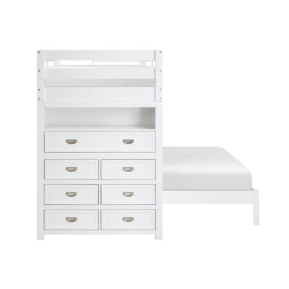 B2024WHLTF-1* (6) Twin/Full Loft Bunk Bed with Chest and Hidden Desk - B2024WHLTF-1*