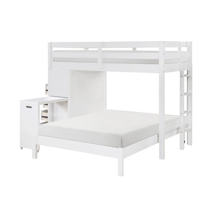 B2024WHLTF-1* (6) Twin/Full Loft Bunk Bed with Chest and Hidden Desk - B2024WHLTF-1*