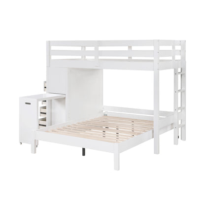 B2024WHLTF-1* (6) Twin/Full Loft Bunk Bed with Chest and Hidden Desk - B2024WHLTF-1*