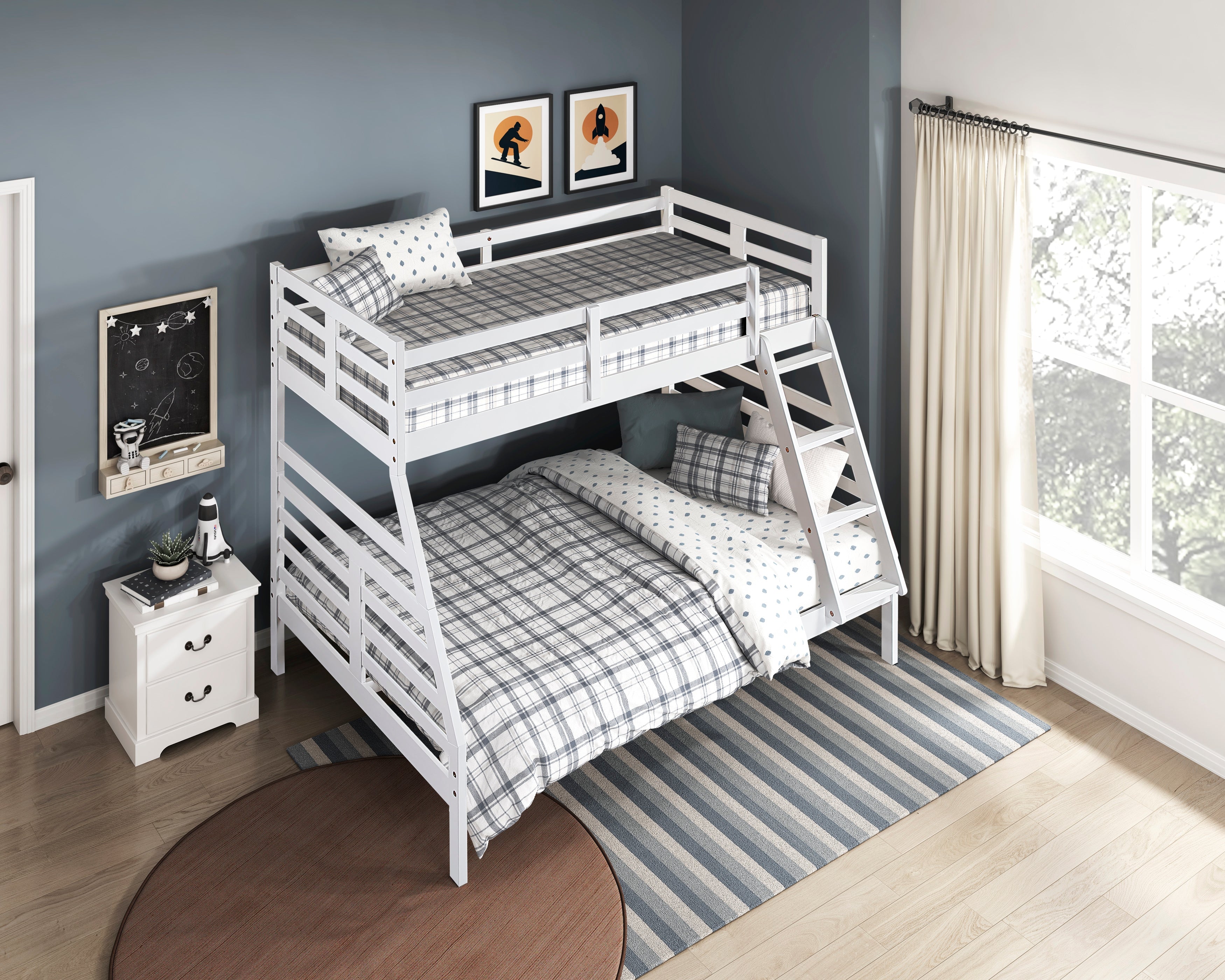 B2026WHTF-1* (3) Twin/Full Bunk Bed - B2026WHTF-1*