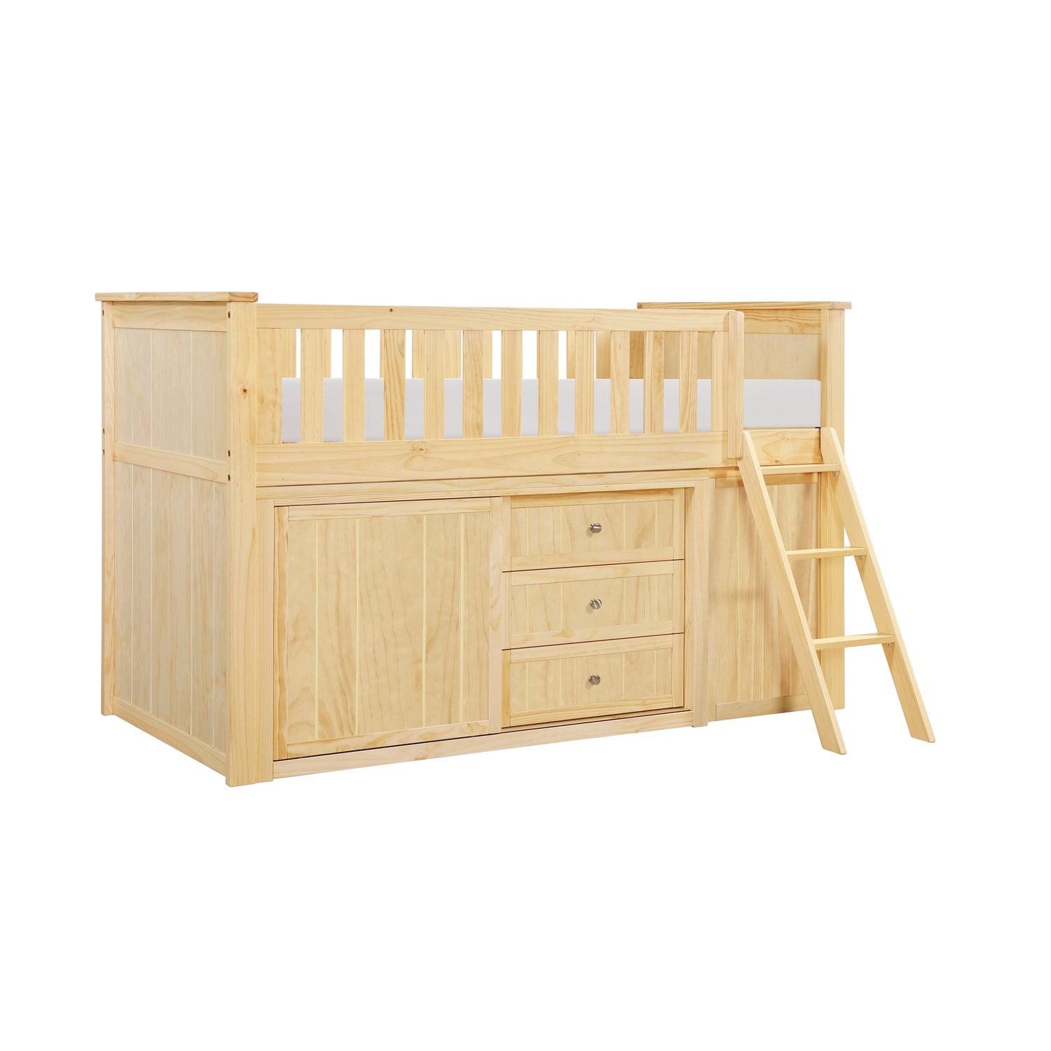 B2043LL-1*BC2DR (6) Low Loft Bunk with Bookcase and 2 Dressers - B2043LL-1*BC2DR