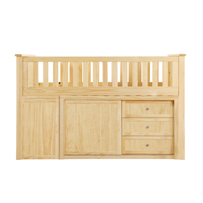 B2043LL-1*BC2DR (6) Low Loft Bunk with Bookcase and 2 Dressers - B2043LL-1*BC2DR