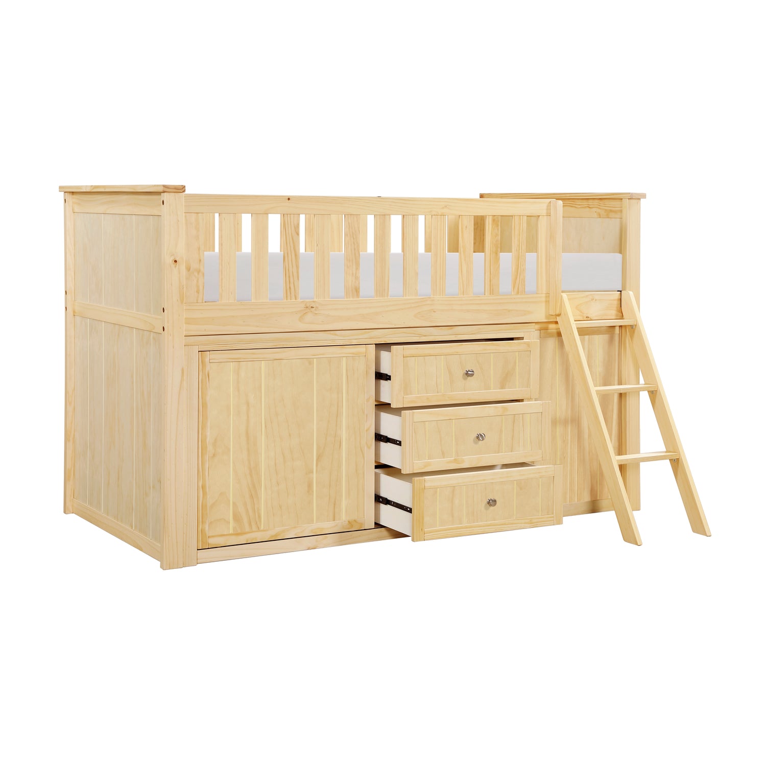 B2043LL-1*BC2DR (6) Low Loft Bunk with Bookcase and 2 Dressers - B2043LL-1*BC2DR