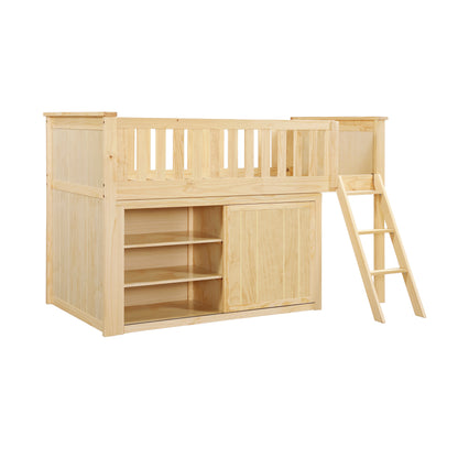 B2043LL-1*BCDR (5) Low Loft Bunk with Bookcase and Dresser - B2043LL-1*BCDR