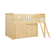 B2043LL-1*BCDR (5) Low Loft Bunk with Bookcase and Dresser - B2043LL-1*BCDR