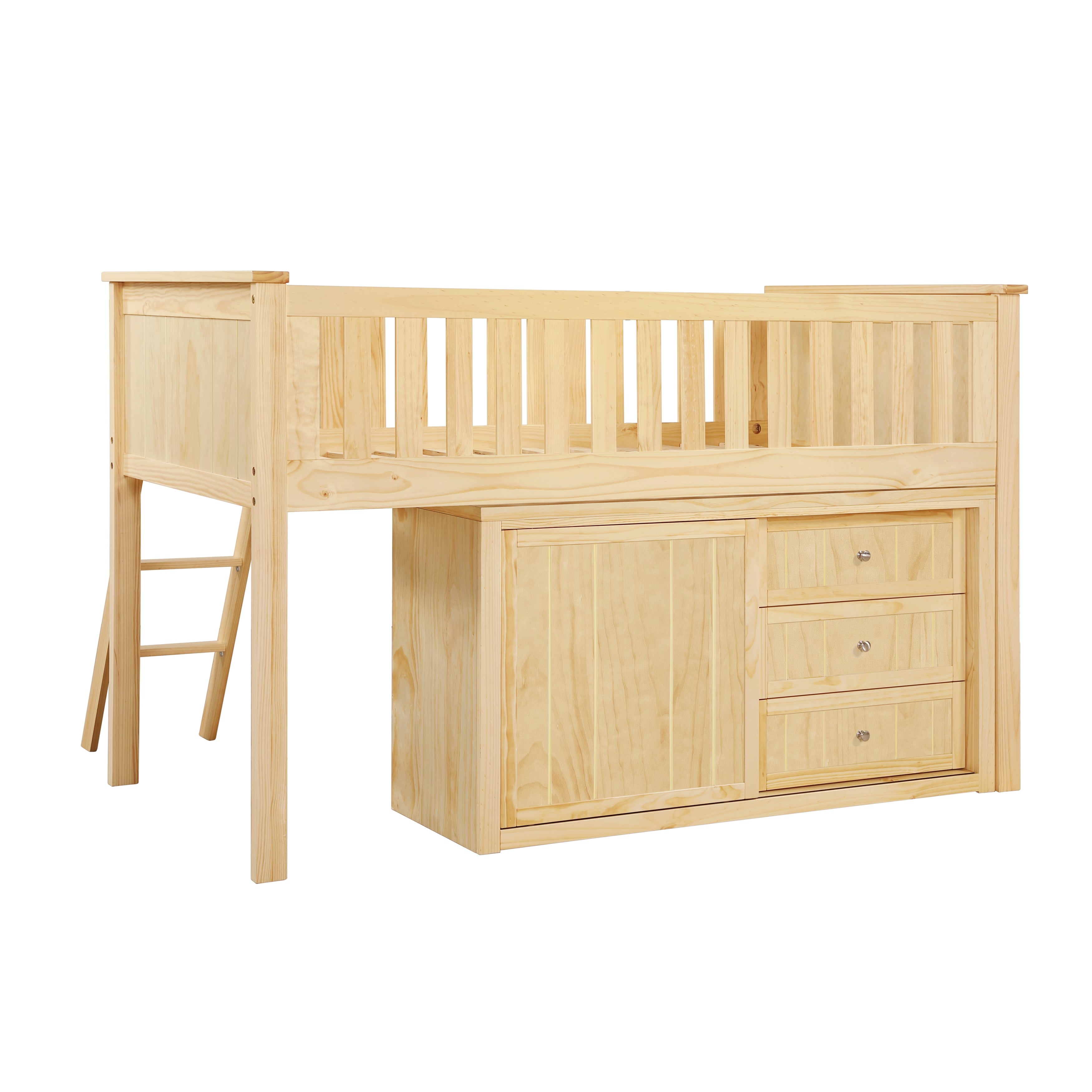 B2043LL-1*BCDR (5) Low Loft Bunk with Bookcase and Dresser - B2043LL-1*BCDR