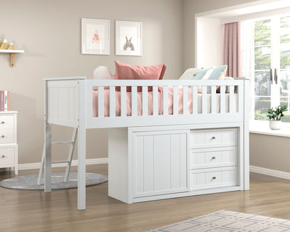 B2053LLW-1*BCDR (5) Low Loft Bunk with Bookcase and Dresser - B2053LLW-1*BCDR