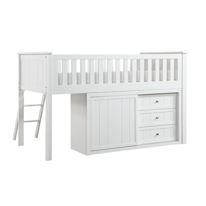 B2053LLW-1*BCDR (5) Low Loft Bunk with Bookcase and Dresser - B2053LLW-1*BCDR