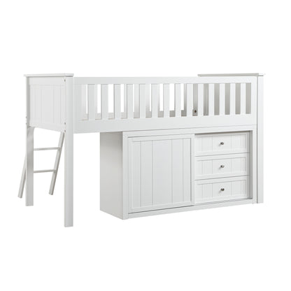 B2053LLW-1*BCDR (5) Low Loft Bunk with Bookcase and Dresser - B2053LLW-1*BCDR