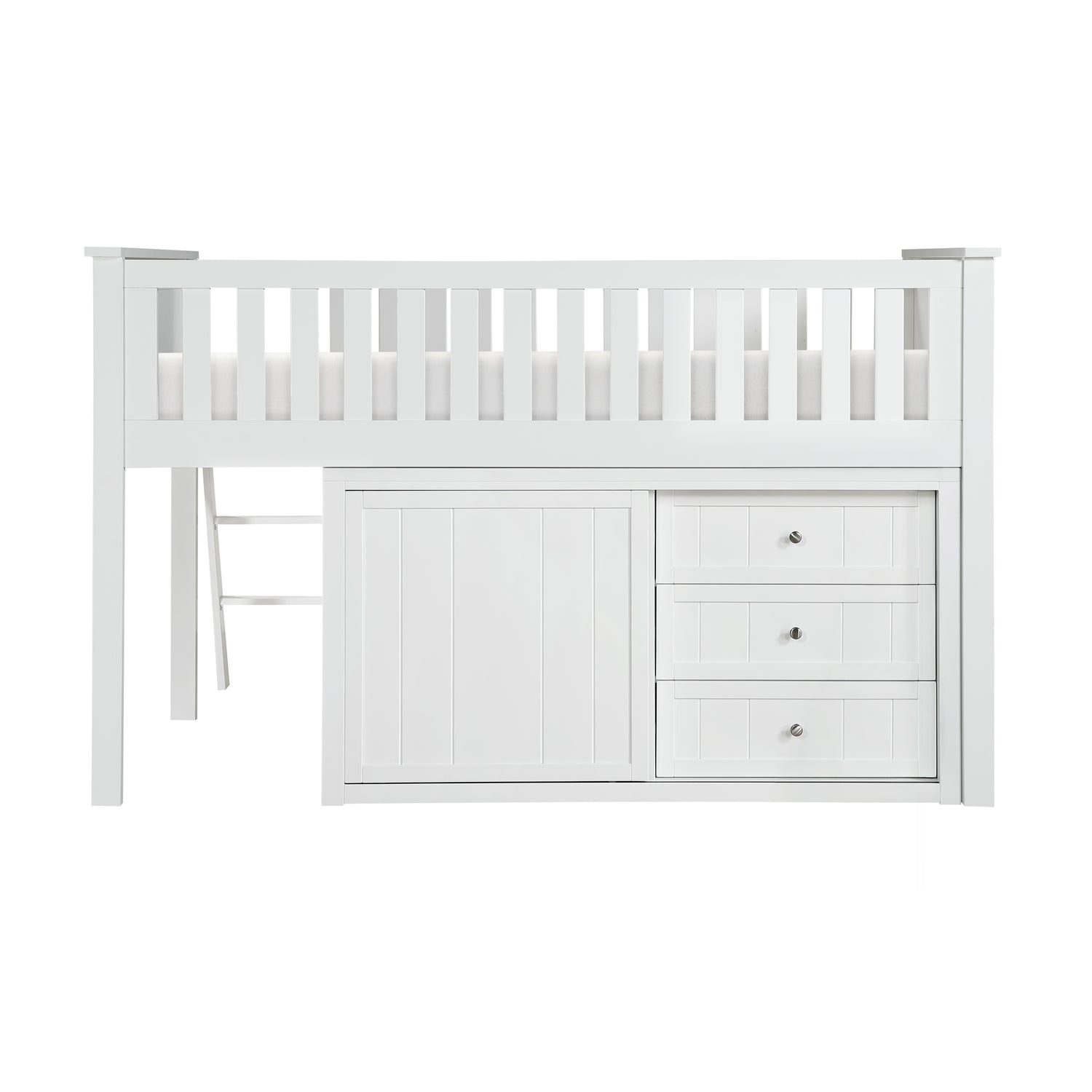 B2053LLW-1*BCDR (5) Low Loft Bunk with Bookcase and Dresser - B2053LLW-1*BCDR