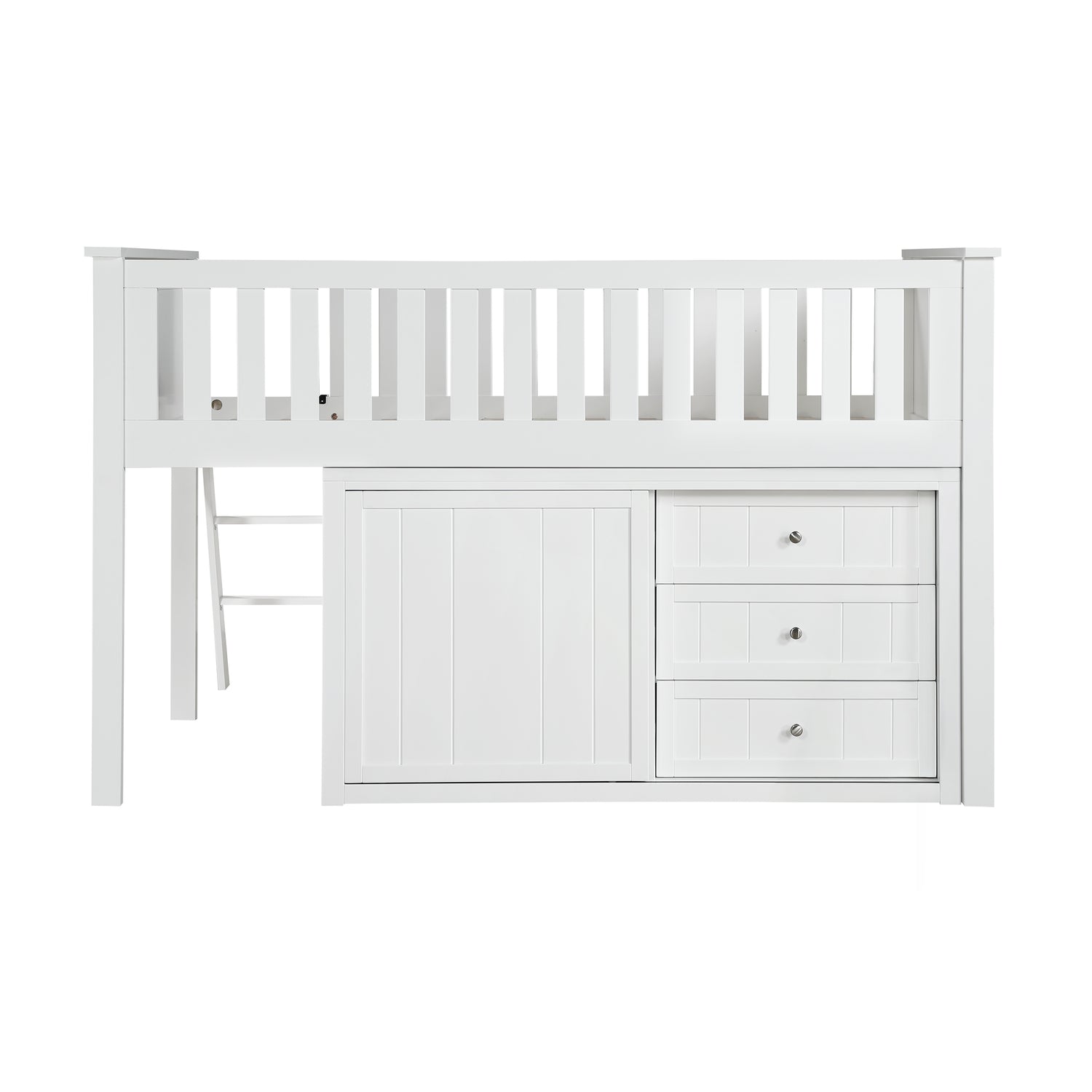 B2053LLW-1*BCDR (5) Low Loft Bunk with Bookcase and Dresser - B2053LLW-1*BCDR