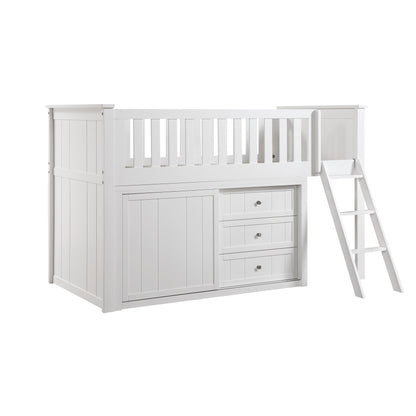 B2053LLW-1*DR (4) Low Loft Bunk with Dresser - B2053LLW-1*DR