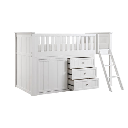 B2053LLW-1*DR (4) Low Loft Bunk with Dresser - B2053LLW-1*DR
