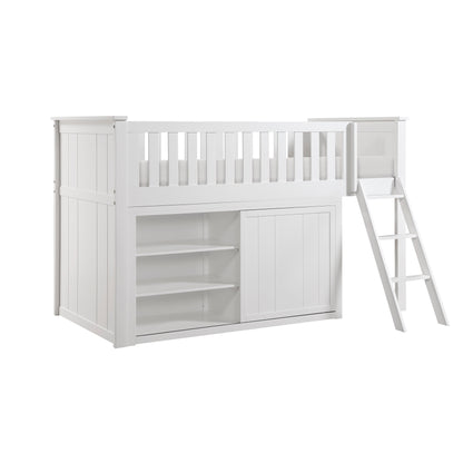 B2053LLW-1*DR (4) Low Loft Bunk with Dresser - B2053LLW-1*DR