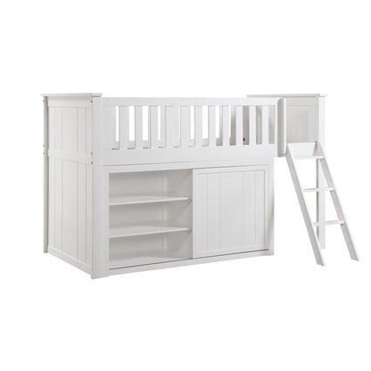 B2053LLW-1*DR (4) Low Loft Bunk with Dresser - B2053LLW-1*DR