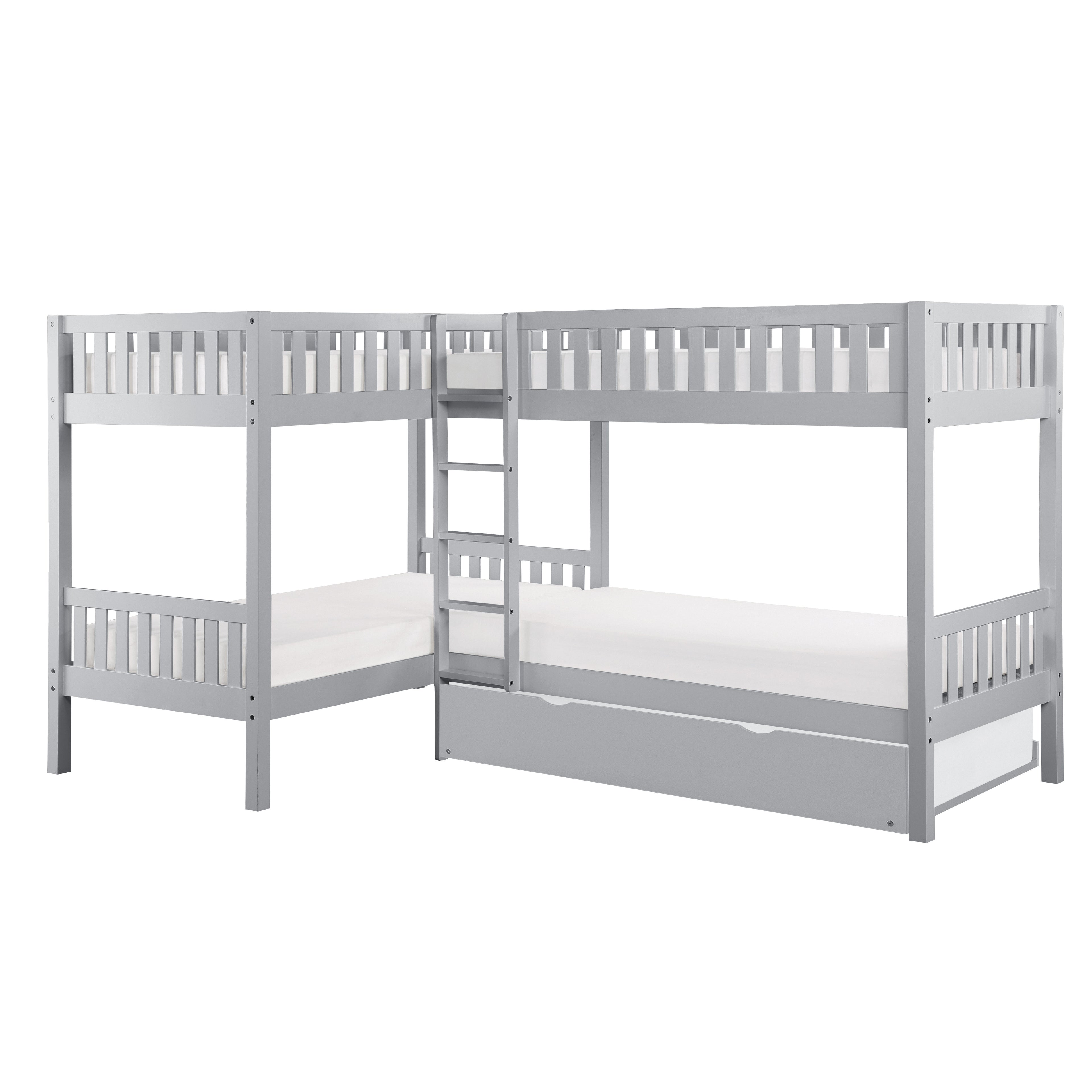 B2063CN-1R* (4) Corner Bunk Bed with Twin Trundle - B2063CN-1R*