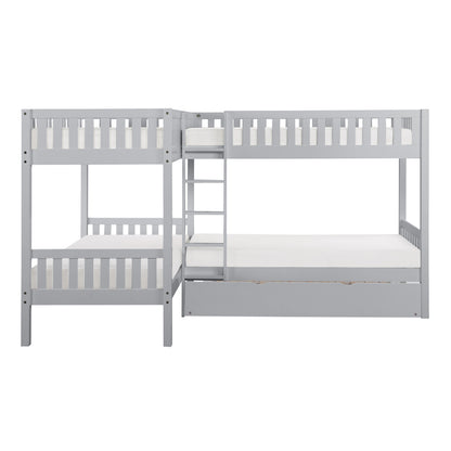 B2063CN-1R* (4) Corner Bunk Bed with Twin Trundle - B2063CN-1R*