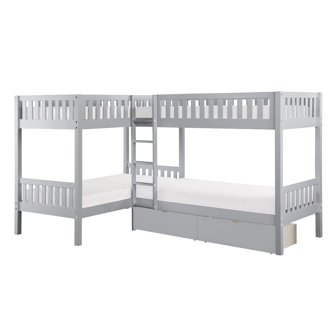 B2063CN-1T* (4) Corner Bunk Bed with Storage Boxes - B2063CN-1T*