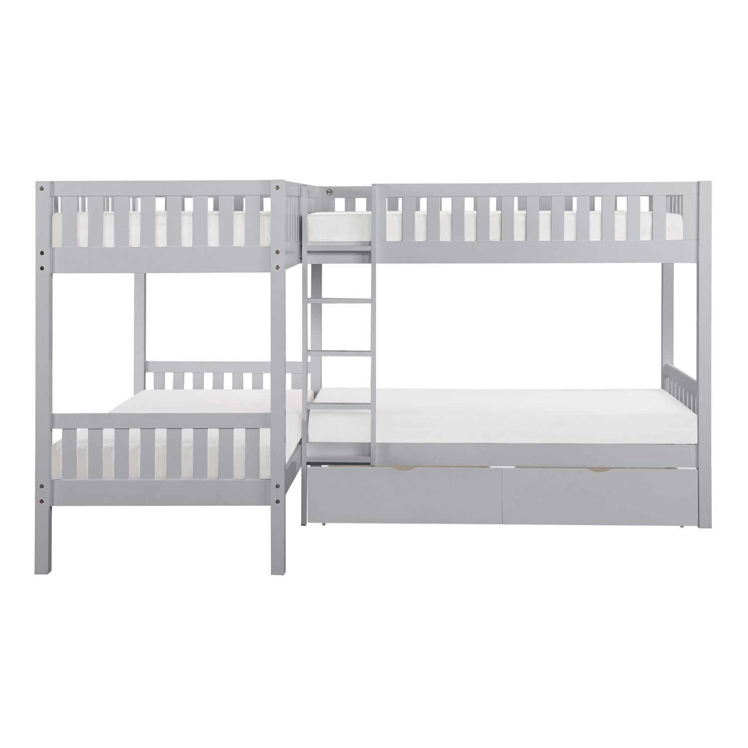 B2063CN-1T* (4) Corner Bunk Bed with Storage Boxes - B2063CN-1T*