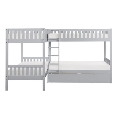 B2063CN-1T* (4) Corner Bunk Bed with Storage Boxes - B2063CN-1T*