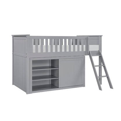 B2063LL-1*BCDR (5) Low Loft Bunk with Bookcase and Dresser - B2063LL-1*BCDR