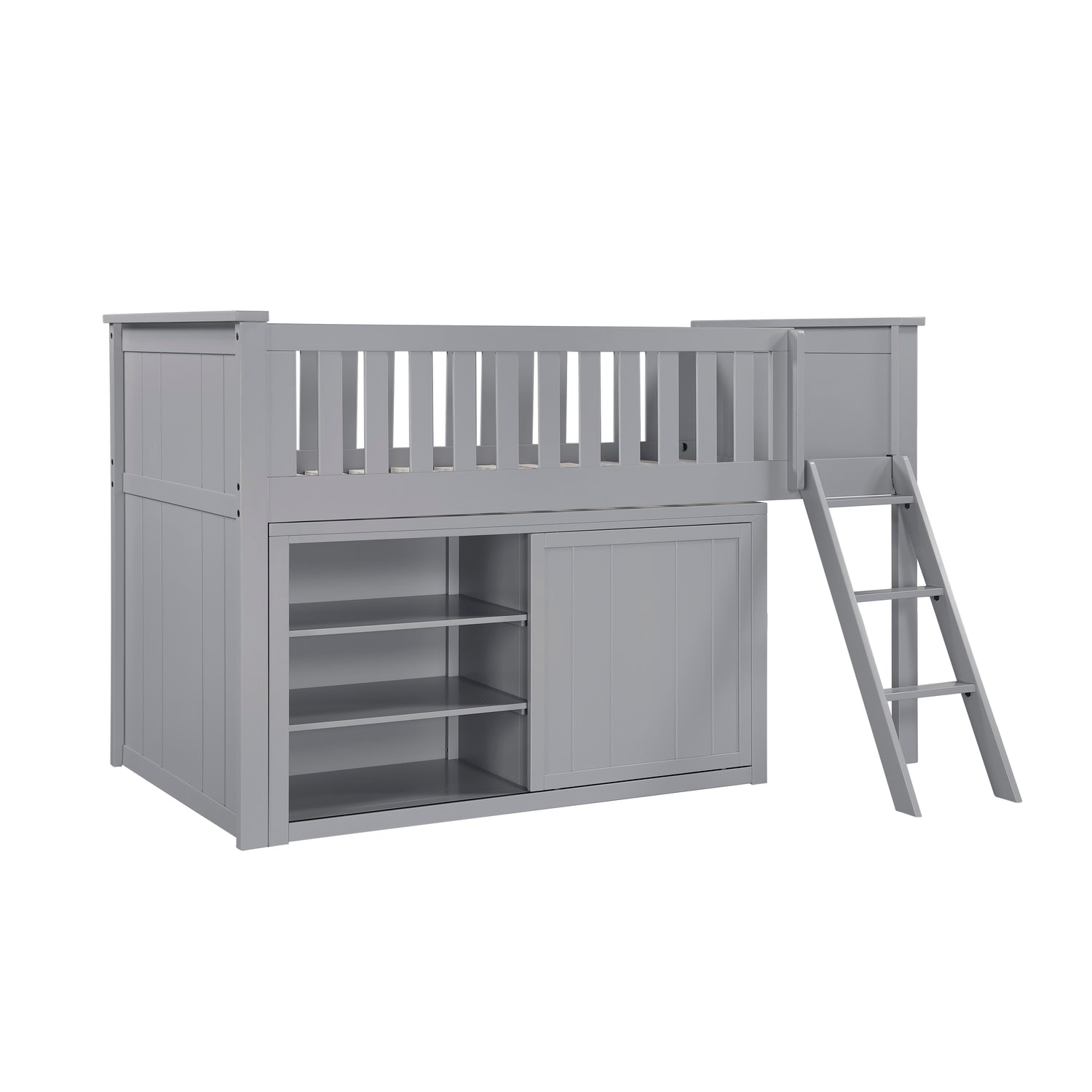 B2063LL-1*BCDR (5) Low Loft Bunk with Bookcase and Dresser - B2063LL-1*BCDR
