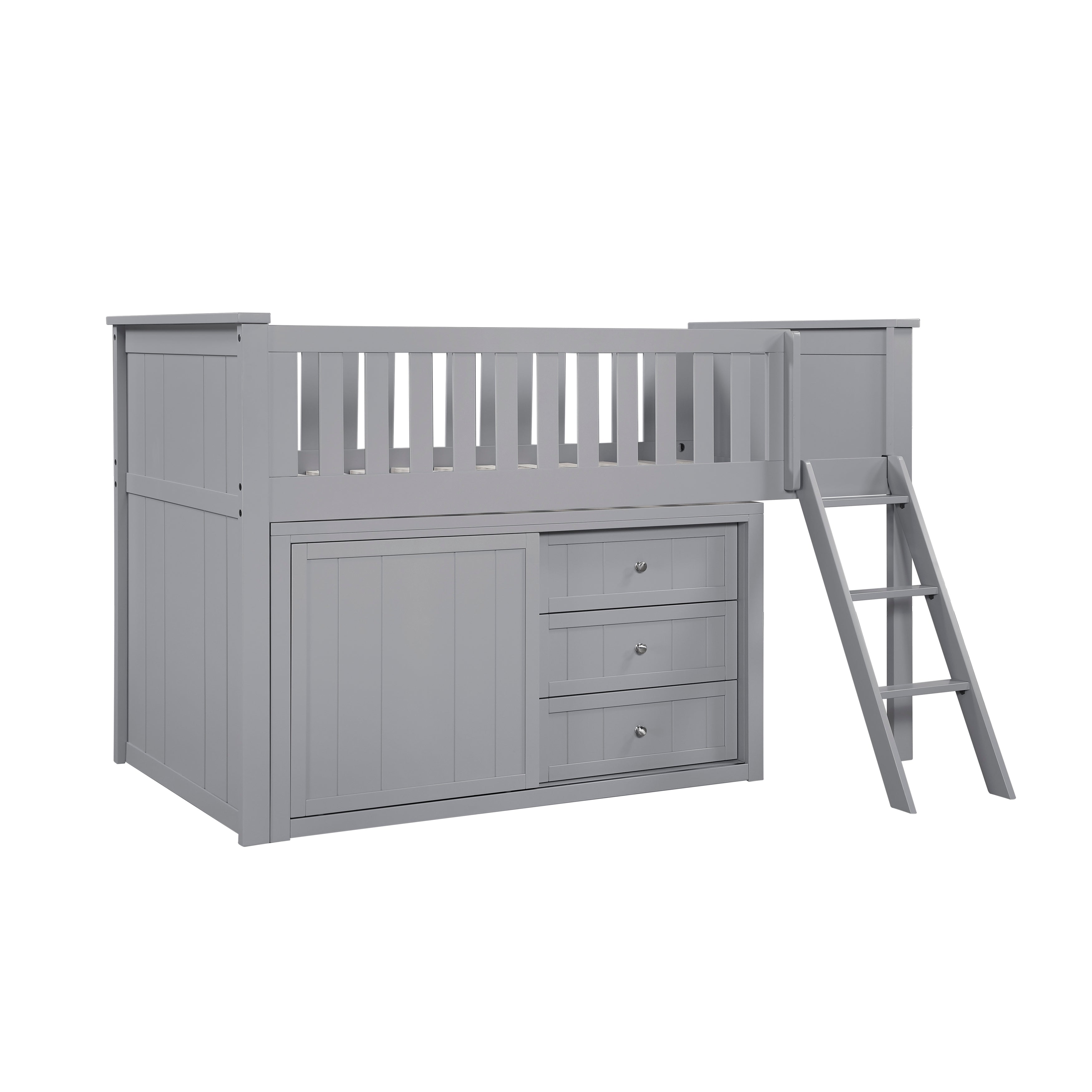 B2063LL-1*BCDR (5) Low Loft Bunk with Bookcase and Dresser - B2063LL-1*BCDR