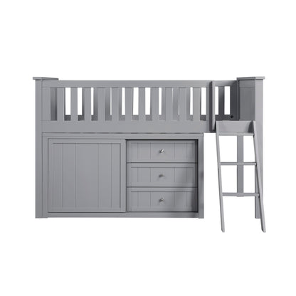 B2063LL-1*BCDR (5) Low Loft Bunk with Bookcase and Dresser - B2063LL-1*BCDR