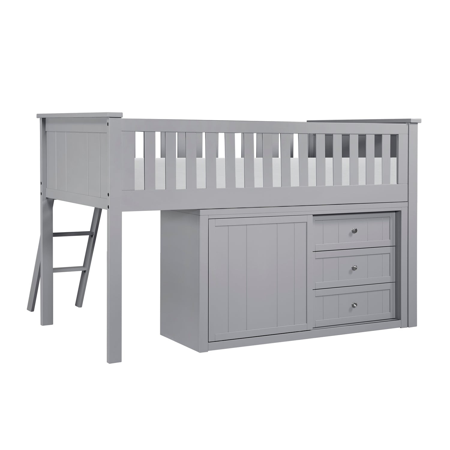 B2063LL-1*BCDR (5) Low Loft Bunk with Bookcase and Dresser - B2063LL-1*BCDR