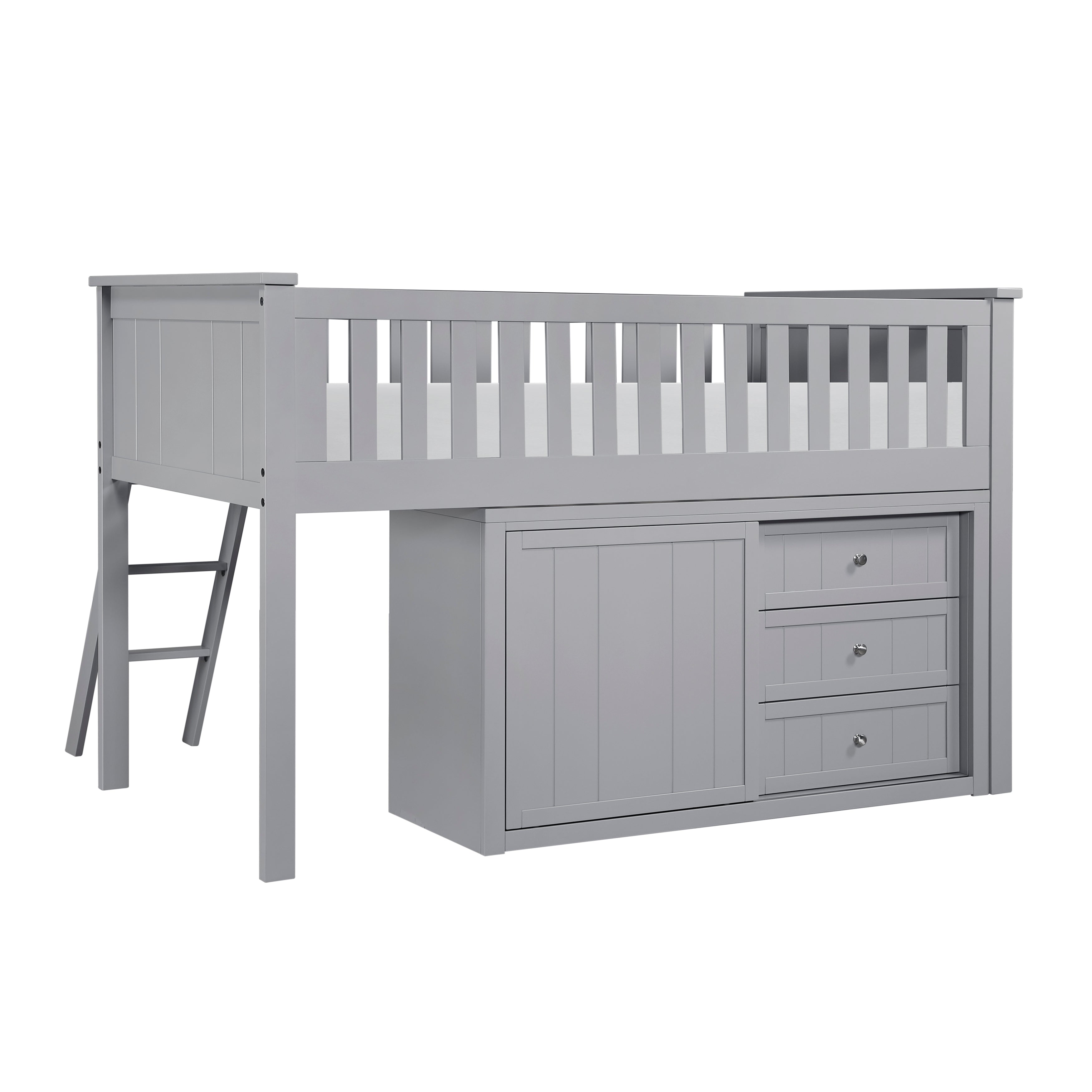 B2063LL-1*BCDR (5) Low Loft Bunk with Bookcase and Dresser - B2063LL-1*BCDR