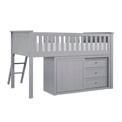 B2063LL-1*BCDR (5) Low Loft Bunk with Bookcase and Dresser - B2063LL-1*BCDR