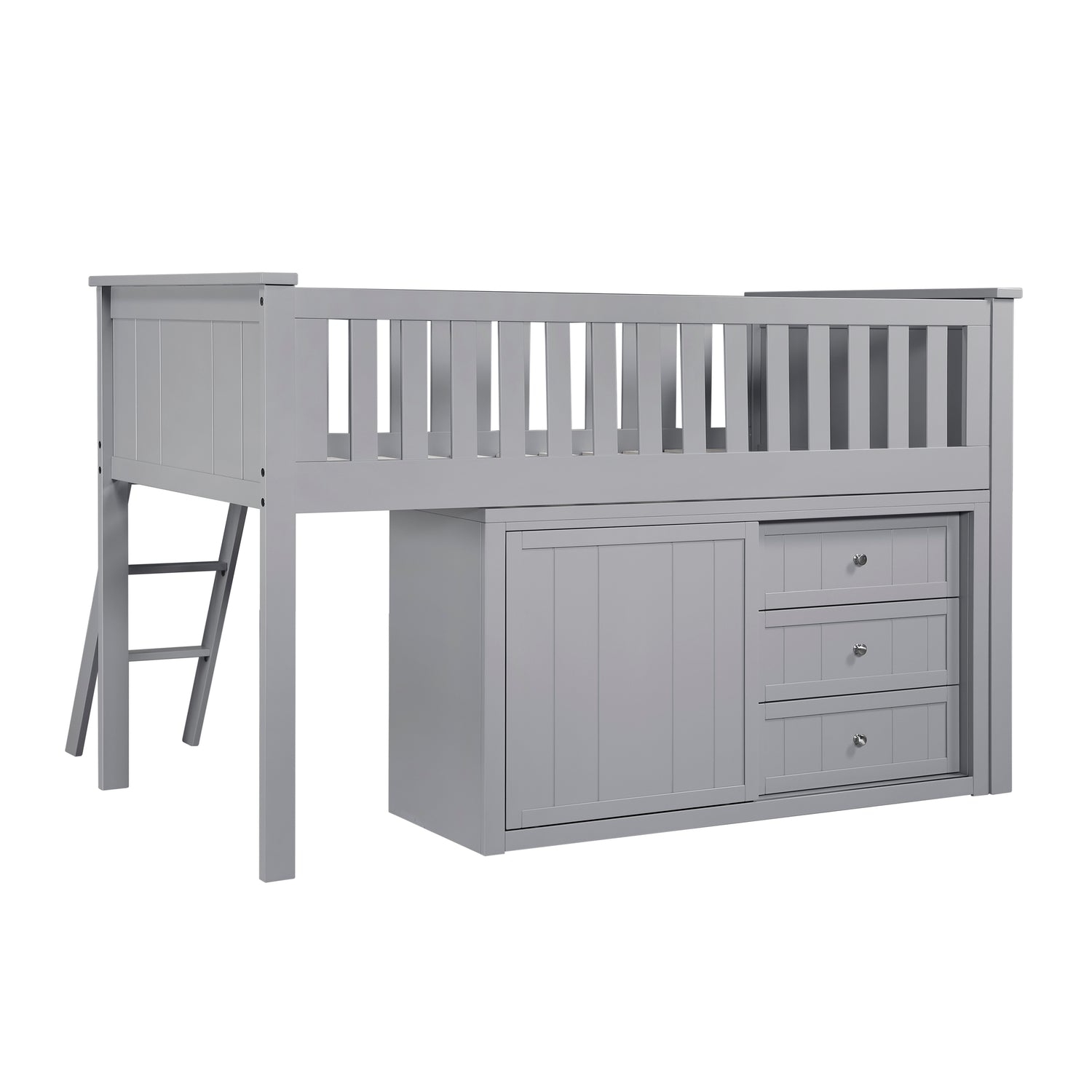 B2063LL-1*BCDR (5) Low Loft Bunk with Bookcase and Dresser - B2063LL-1*BCDR