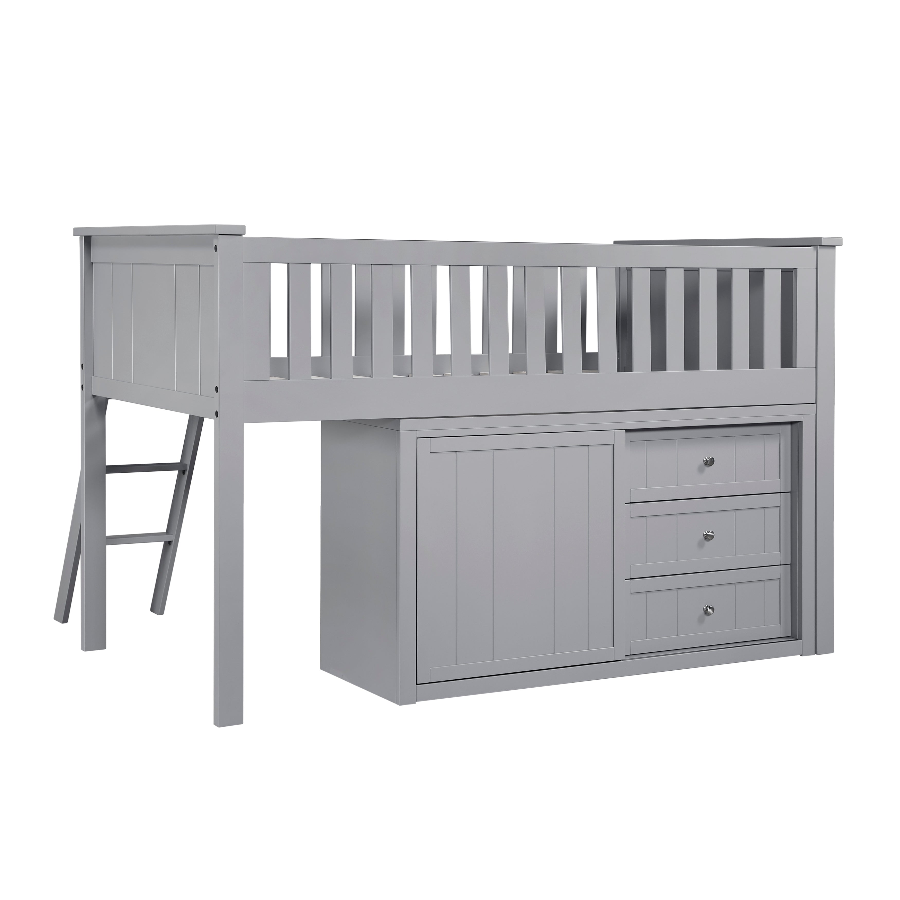 B2063LL-1*BCDR (5) Low Loft Bunk with Bookcase and Dresser - B2063LL-1*BCDR