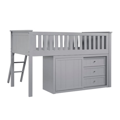 B2063LL-1*BCDR (5) Low Loft Bunk with Bookcase and Dresser - B2063LL-1*BCDR