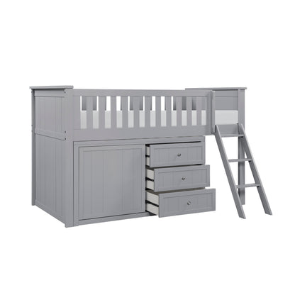 B2063LL-1*BCDR (5) Low Loft Bunk with Bookcase and Dresser - B2063LL-1*BCDR
