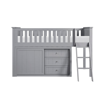 B2063LL-1*DR (4) Low Loft Bunk with Dresser - B2063LL-1*DR