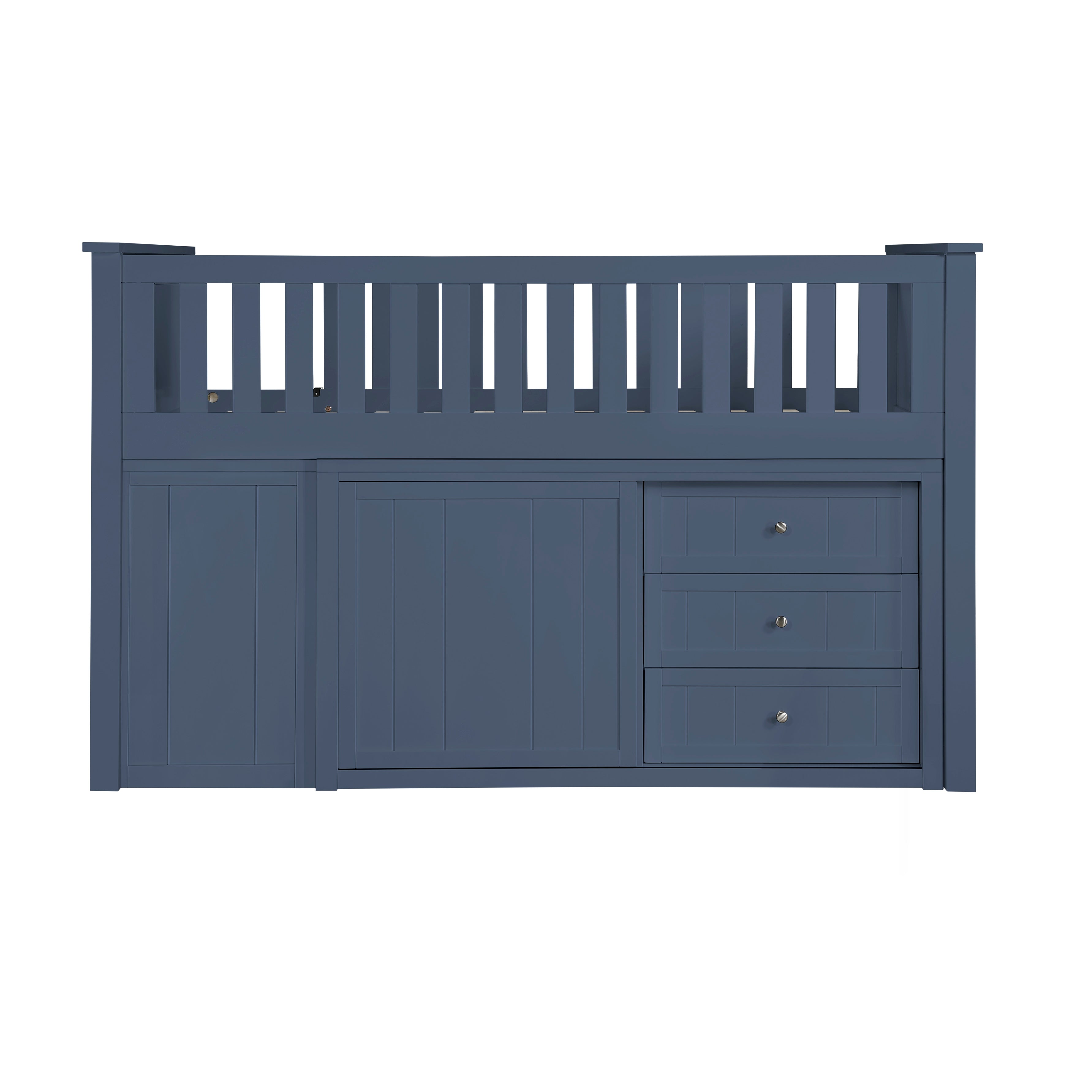 B2083BULL-1*BC2DR (6) Low Loft Bunk with Bookcase and 2 Dressers - B2083BULL-1*BC2DR