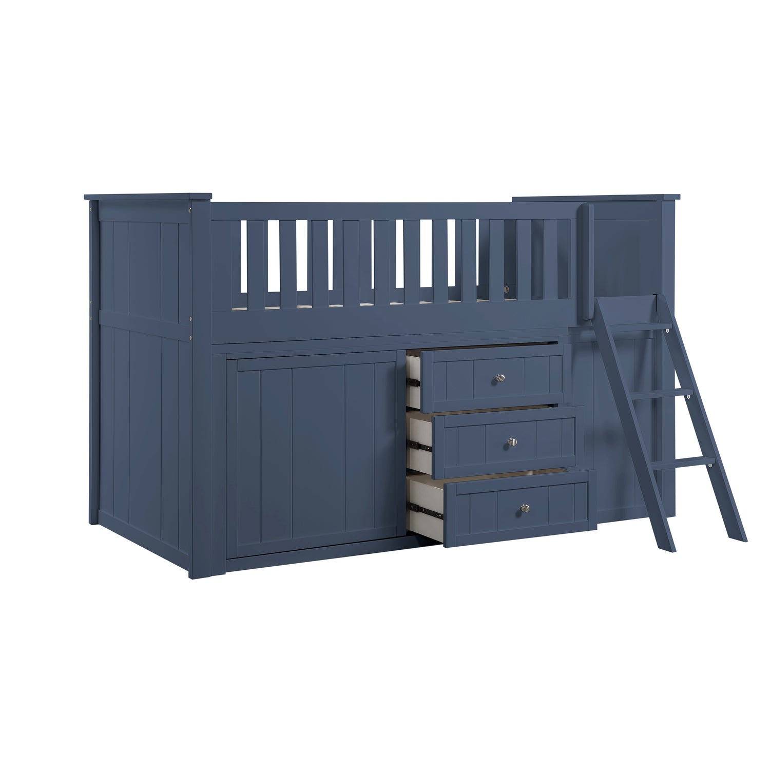 B2083BULL-1*BC2DR (6) Low Loft Bunk with Bookcase and 2 Dressers - B2083BULL-1*BC2DR