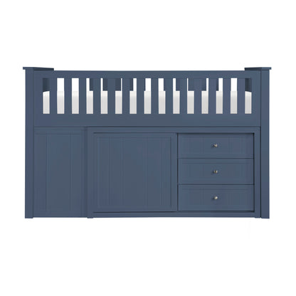 B2083BULL-1*BC2DR (6) Low Loft Bunk with Bookcase and 2 Dressers - B2083BULL-1*BC2DR