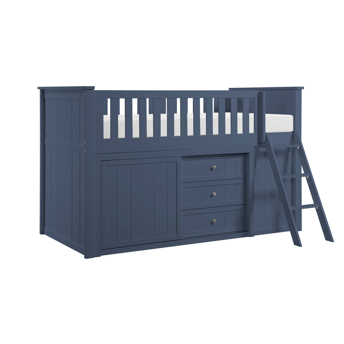 B2083BULL-1*BCDR (5) Low Loft Bunk with Bookcase and Dresser - B2083BULL-1*BCDR