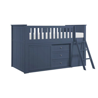 B2083BULL-1*BCDR (5) Low Loft Bunk with Bookcase and Dresser - B2083BULL-1*BCDR