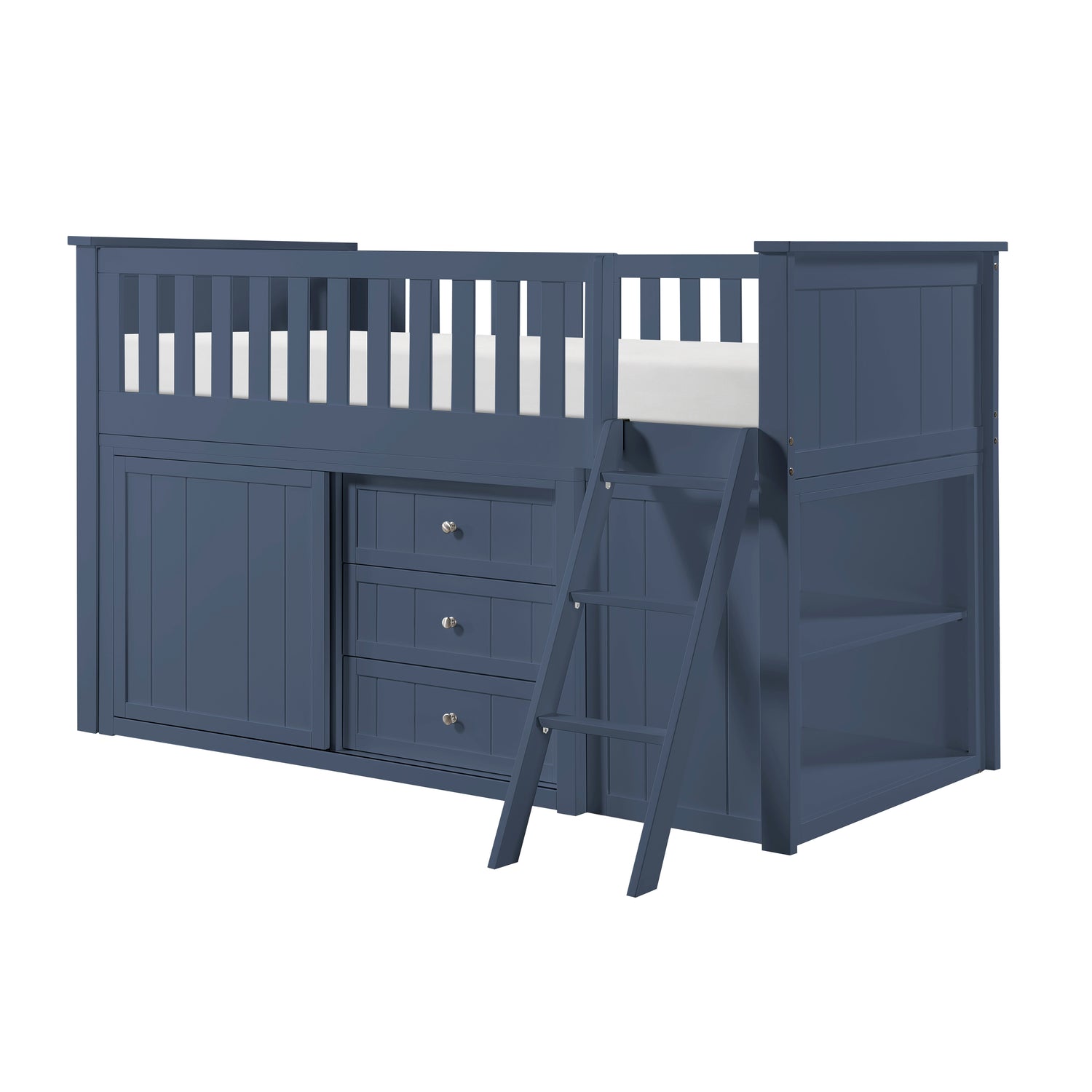 B2083BULL-1*BCDR (5) Low Loft Bunk with Bookcase and Dresser - B2083BULL-1*BCDR