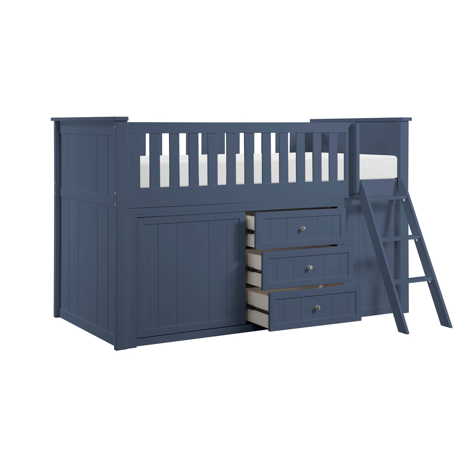 B2083BULL-1*BCDR (5) Low Loft Bunk with Bookcase and Dresser - B2083BULL-1*BCDR