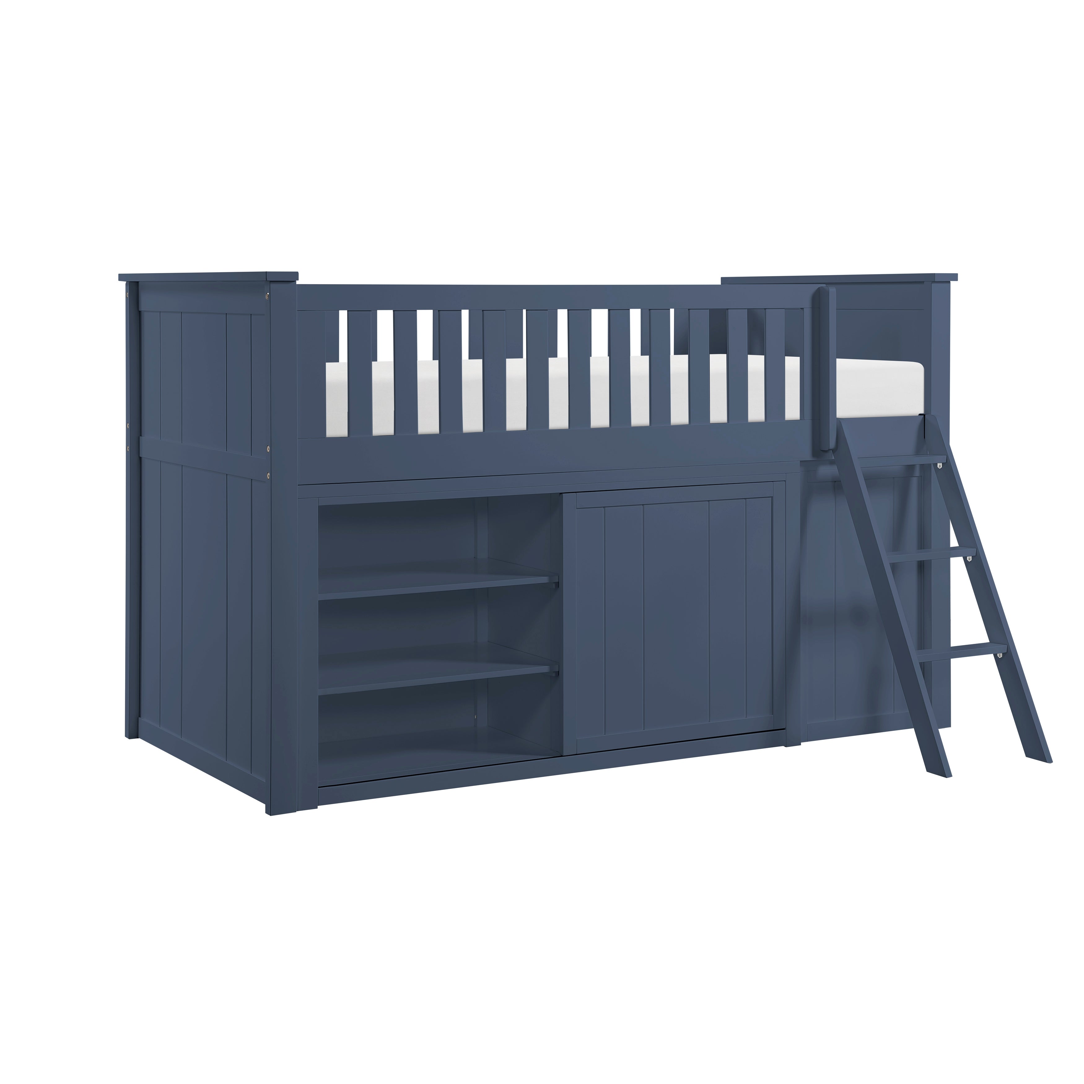 B2083BULL-1*BCDR (5) Low Loft Bunk with Bookcase and Dresser - B2083BULL-1*BCDR