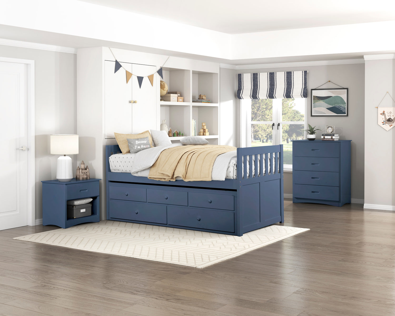 B2083BUPR-1* (2) Twin/Twin Trundle Bed - B2083BUPR-1*